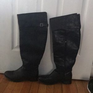 Black knee high boots